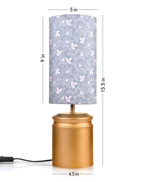 Metal Golden Table Lamp With Dark Forest Shade view 2