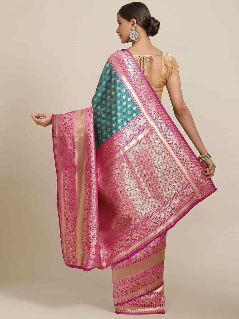 Women's Banarasi Art Silk Saree With Unstiched Blouse Piece view 2