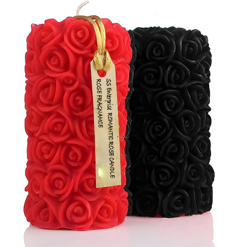 Rose Flower Shape Candle for Home Decor | Romantic Fragrance Candles | Smoke-Free Pillar Candle | Romantic Night