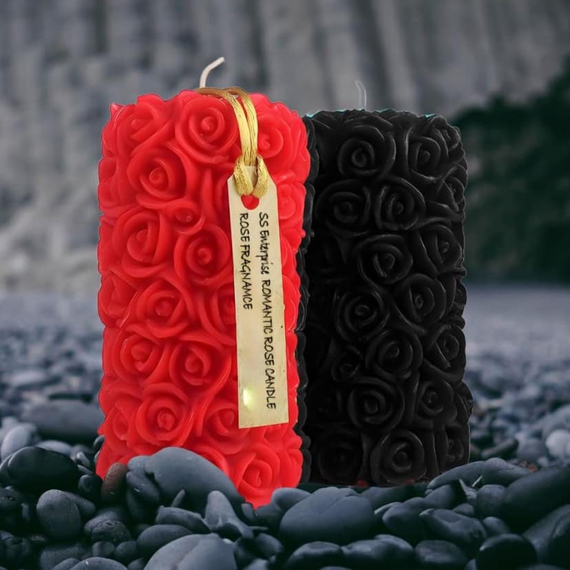 Rose Flower Shape Candle for Home Decor | Romantic Fragrance Candles | Smoke-Free Pillar Candle | Romantic Night view 2