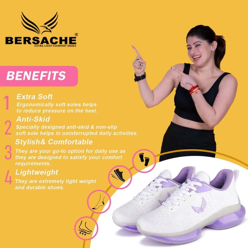 Bersache Premium Sports ,walking,Gym,cricket, Trending Running Shoes For Women's view 2