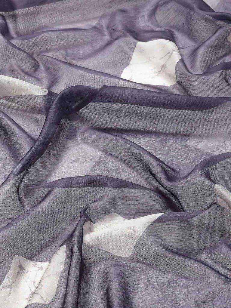 Women's Pure Cotton block print saree with unstiched blouse piece view 5