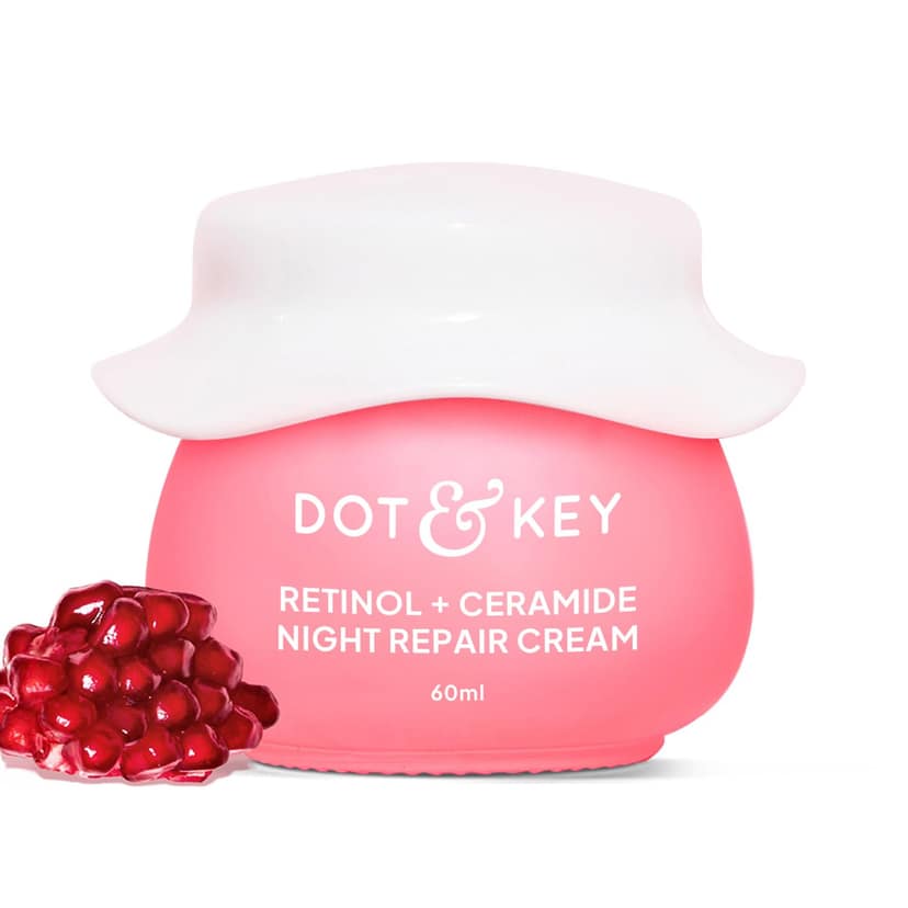 Dot & Key Night Reset Retinol + Ceramide Night Cream | Anti Aging Cream For Women & Men | Reduces Fine Lines & Wrinkles | Oil Free & Non Sticky Moisturizer | For Glowing Youthful Skin | For All Skin Types | 60ml Dot & Key Night Reset Retinol + Ceramide N