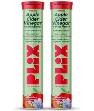Plix Probiotic+ Apple Cider Vinegar Effervescent Tablets for Gut Health & Metabolism 2 x 15 Tablets