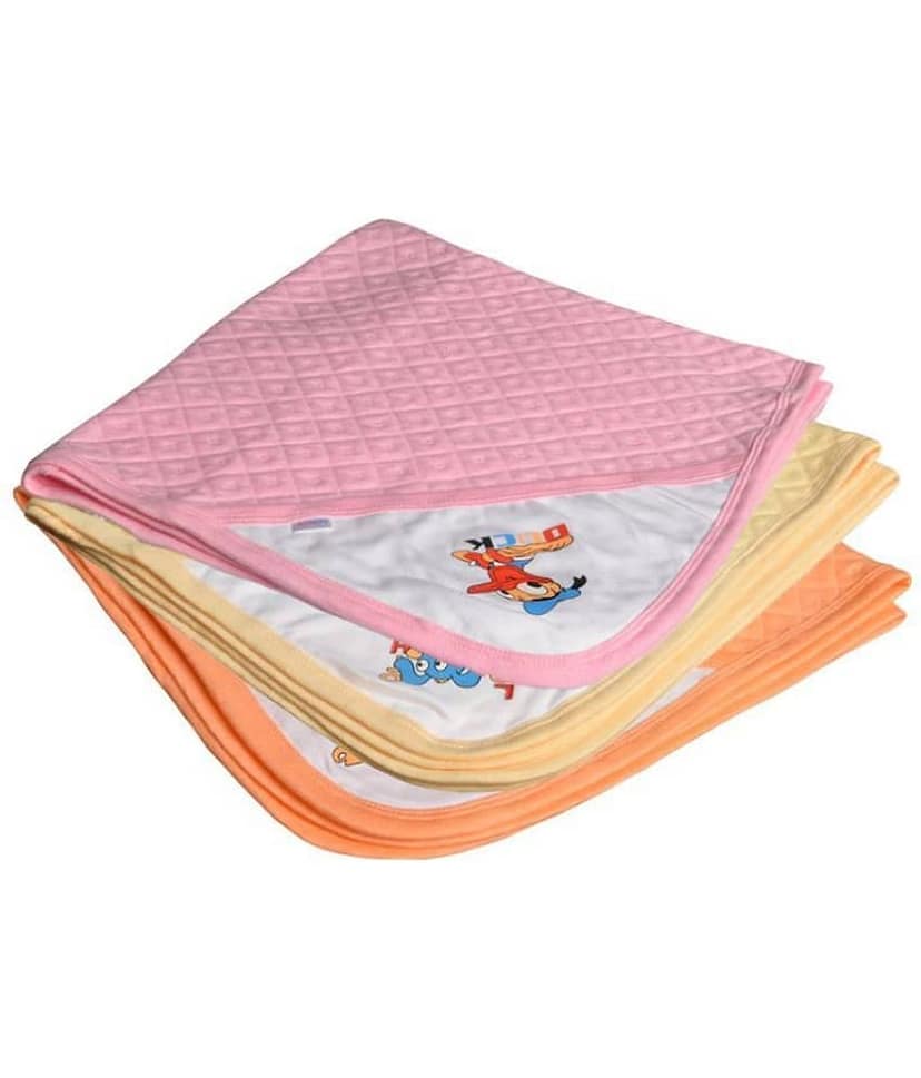 CATCUB Multi-Colour Cotton Towel cum blanket ( 72 cm × 72 cm 3 pcs )