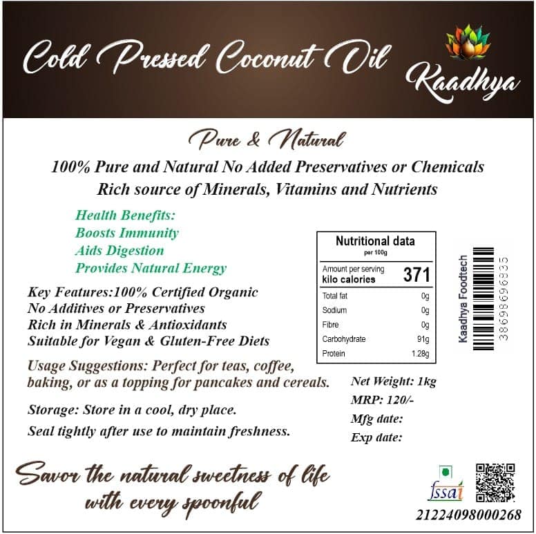 100% Pure Cold Pressed Coconut Oil - 1000ml - Boosts Immunity, Aids Digestion, Provides Natural Energy" pack of 2 view 3