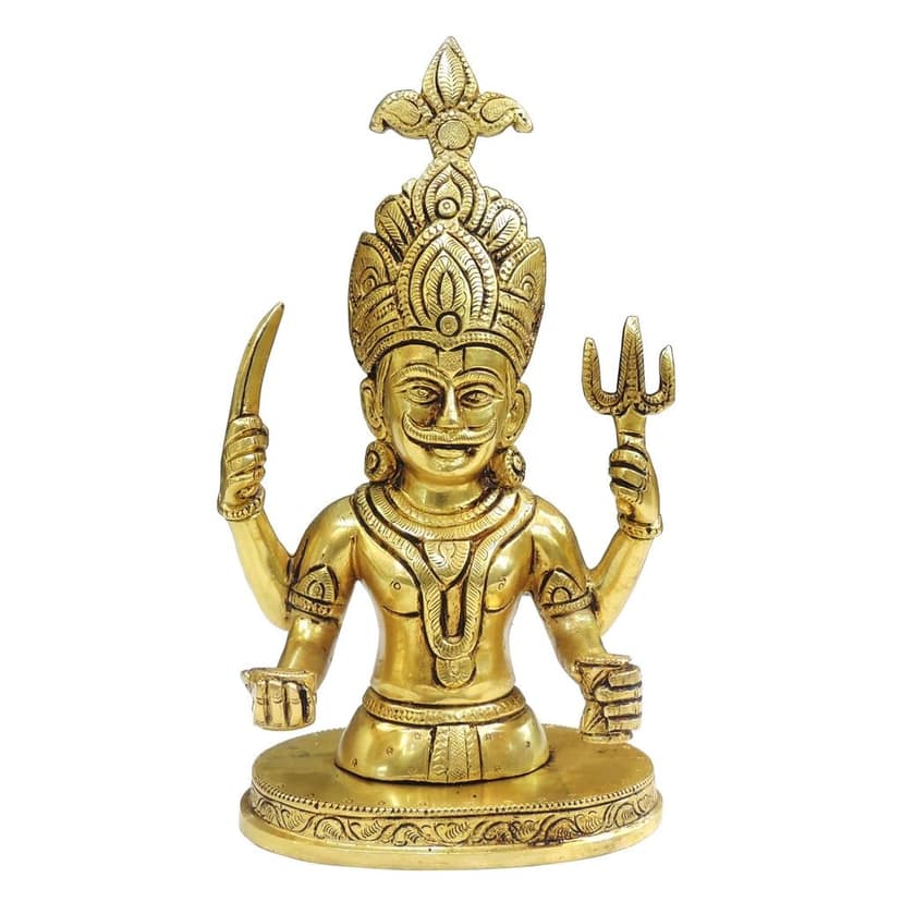Brass Kaal Bhairav Statue � Lord Bhairav Brass Spiritual Home Decor, Height : 9 Inch (BSMAS1905 D) view 2