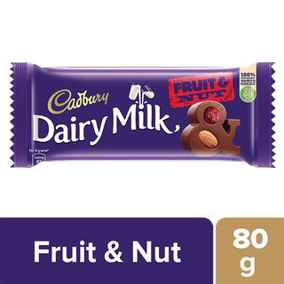 Cadbury Dairy Milk Fruit & Nut Chocolate Bar, 80 G