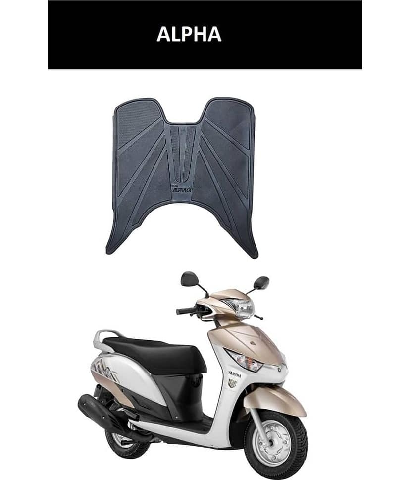 Autoxygen Anti skid Scooter/Scooty Foot Mat Rubber Floor Mat Accessories for Yamaha Alpha