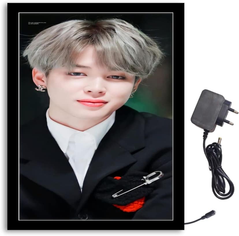 NOKKES Bts Light Photo Frame 8X10 inch Led Light photo Frame With Light Adaptor Led Light Photo Frame Black Color Photo Frame_AQW186