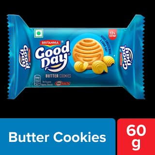 Britannia Good Day Butter Cookies - Crunchy, Zero Trans Fat, Ready To Eat, 60 G