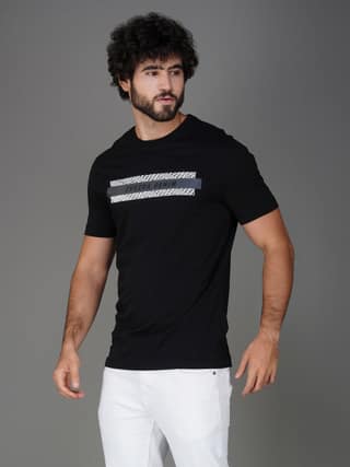 Men's Soft Cotton Jersey Branded Tee Black