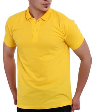 NEOCARDIN Pack of 1 Cotton Blend Regular Fit Solid Half Sleeves Men's Polo T Shirt ( Yellow )