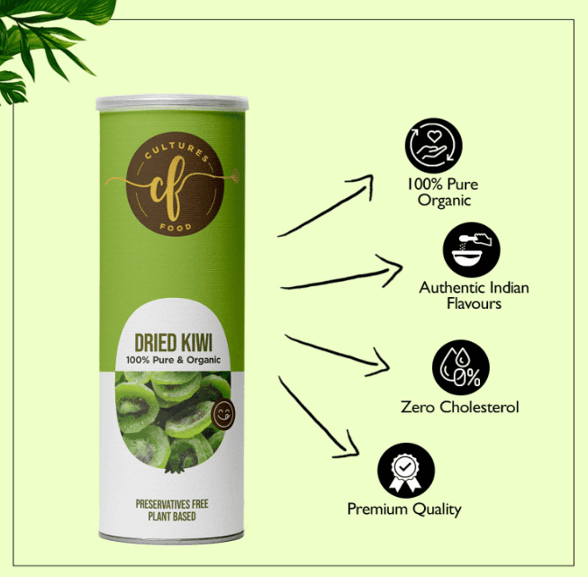 Cultures Food Pure Organic Dried Kiwi 200g, Anti-Aging Food, Wholesome Fiber, Nutrient Dense, Immunity Booster, Zero Cholesterol, Gluten Free, High Antioxidants, Vegan, True Fruit, Preservatives Free view 4