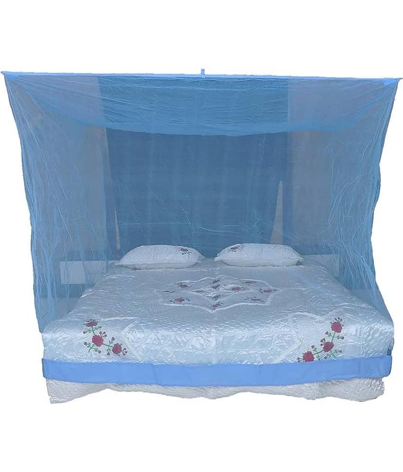 Riddhi Blue Polyester Single Mosquito Net, Machardani
