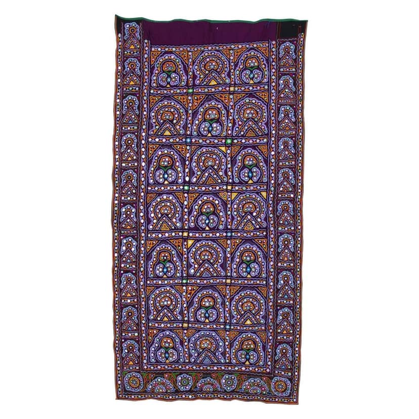 Garvi Gurjari (A Gujarat Govt Enterprise Multicolor Hand Embroidered Wall Hanging With Mirror Work(GGCEWH34)