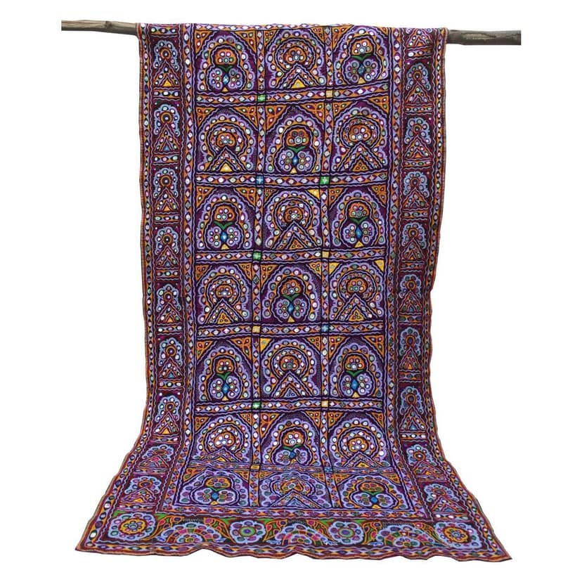 Garvi Gurjari (A Gujarat Govt Enterprise Multicolor Hand Embroidered Wall Hanging With Mirror Work(GGCEWH34) view 2