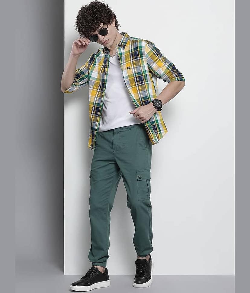 The Indian Garage Co Men Tartan Checked Cotton Casual Shirt view 5