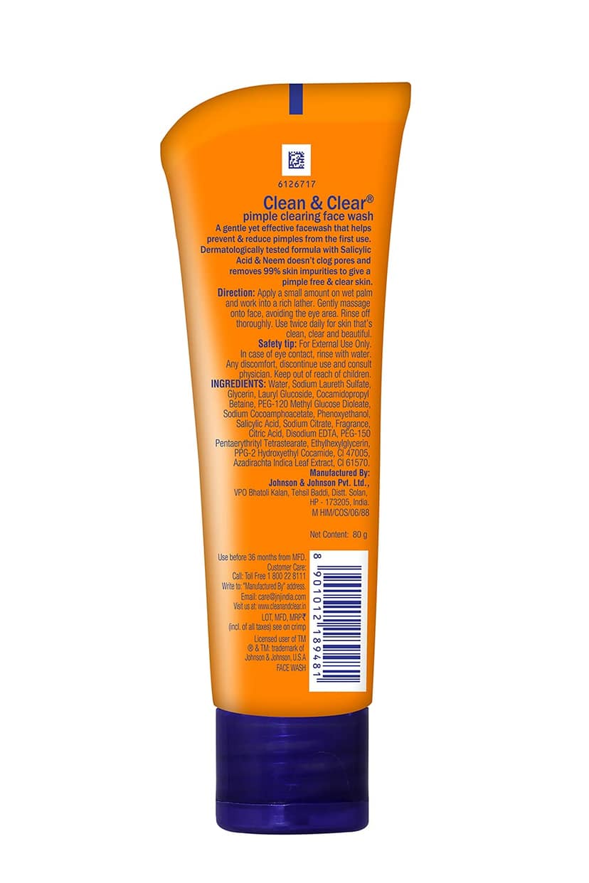 Clean & Clear Pimple Clearing Face Wash, 80G(Savers Retail) view 2
