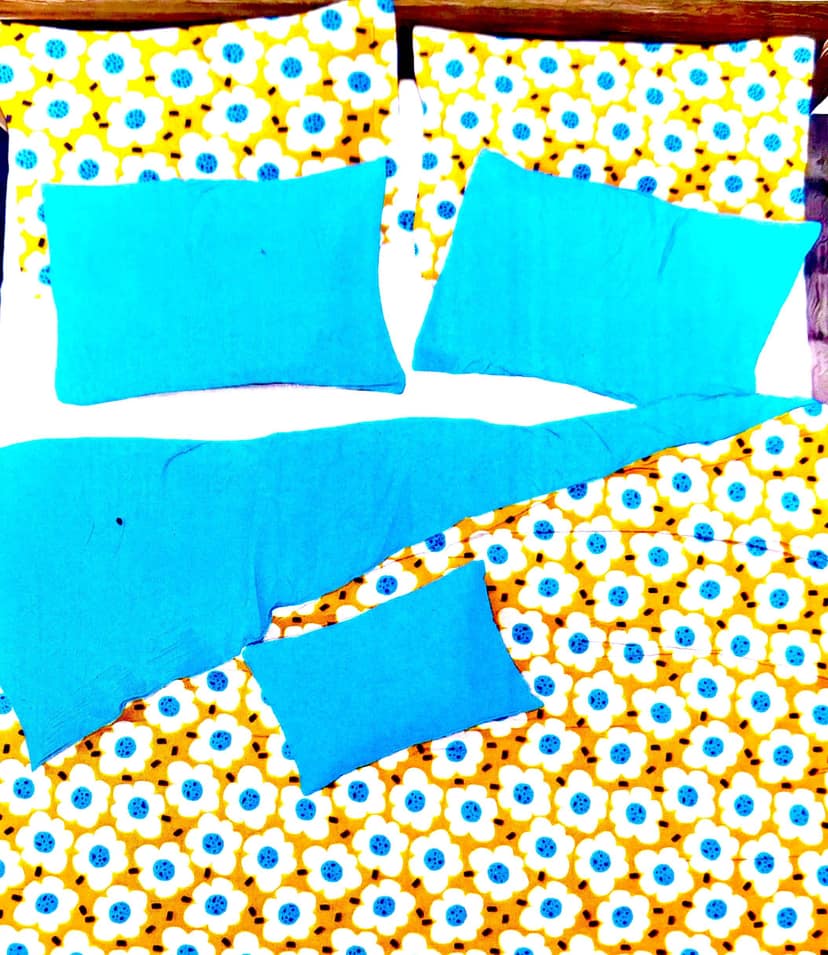 Omkar by R3 Inc. Cotton Blend 250 TC Printed Multicolor Double Bedsheet with 2 Pillow Covers – 90 X 100 Inches (7.5 x 8.3 Feet) (Multicolor Blue Floral) view 2