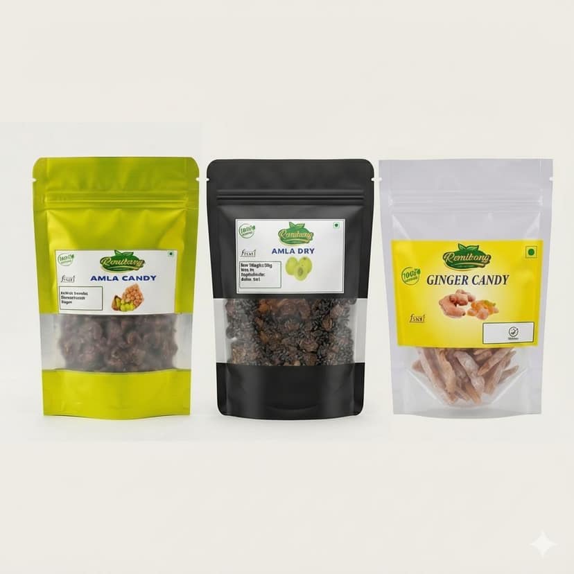 Digestive Candy Combo Pack - Amla Candy, Dry Amla & Ginger Candy (3 x 50g) - 150 gm - 30 units total