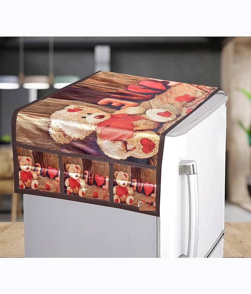 Revexo PVC Floral Fridge Mat & Cover ( 42 30 ) Pack of 5 - Multicolor view 2