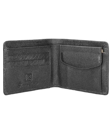 Walletsnbags Hidden Coin Pocket Leather Mens Wallet Black view 2