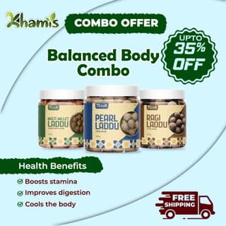 Khamis Millet Laddu Combo Offer– Pearl, Multi Millet & Ragi – 3-in-1 Immunity Boosting Sweets – No Refined Sugar – 100% Natural | Authentic Indian Sweet Treat | Healthy Indian Sweet by Khamis Healthy Foods-600g (pack of 5)