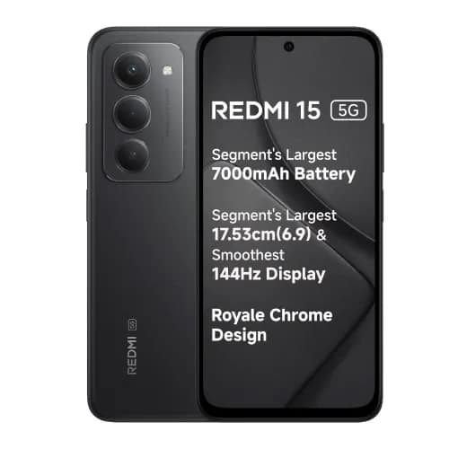 REDMI 15 5G (Midnight Black, 6GB RAM, 128GB Storage)