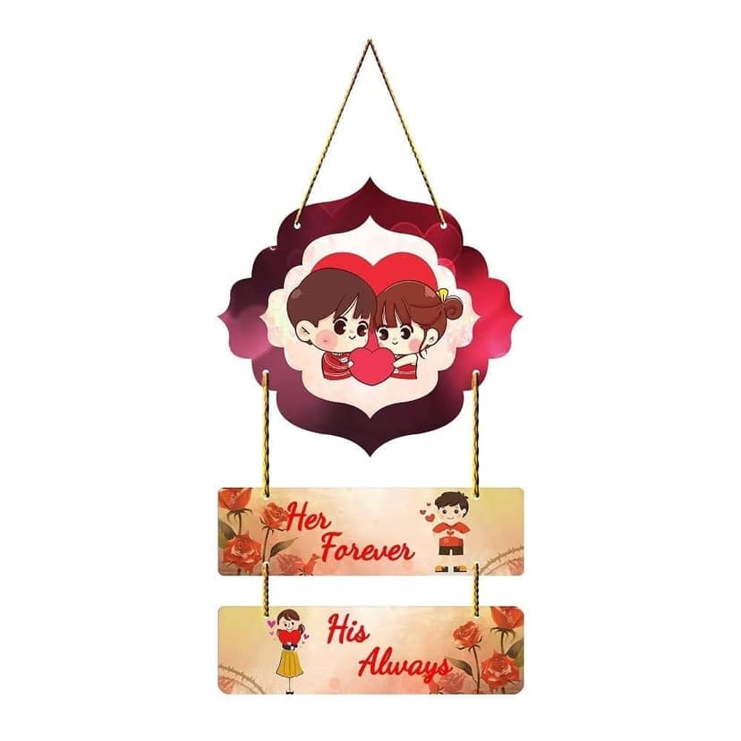Charmor Her Forever His Always Decorative Wall Hanging Decoration for Living Room | Bedroom | Home Decor | Gifts | Hall | Wall Decoration (WH4309)