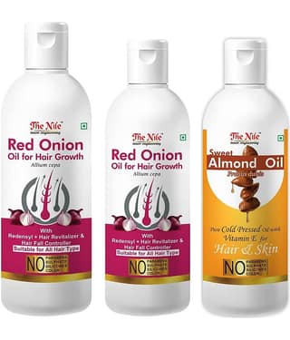 The Nile Red Onion 150 ML + 100 ML (250 ML) + Sweet Almond 100 ML 350 mL Pack of 3