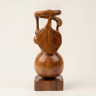 Hand-Carved Wooden Decorative Sculpture