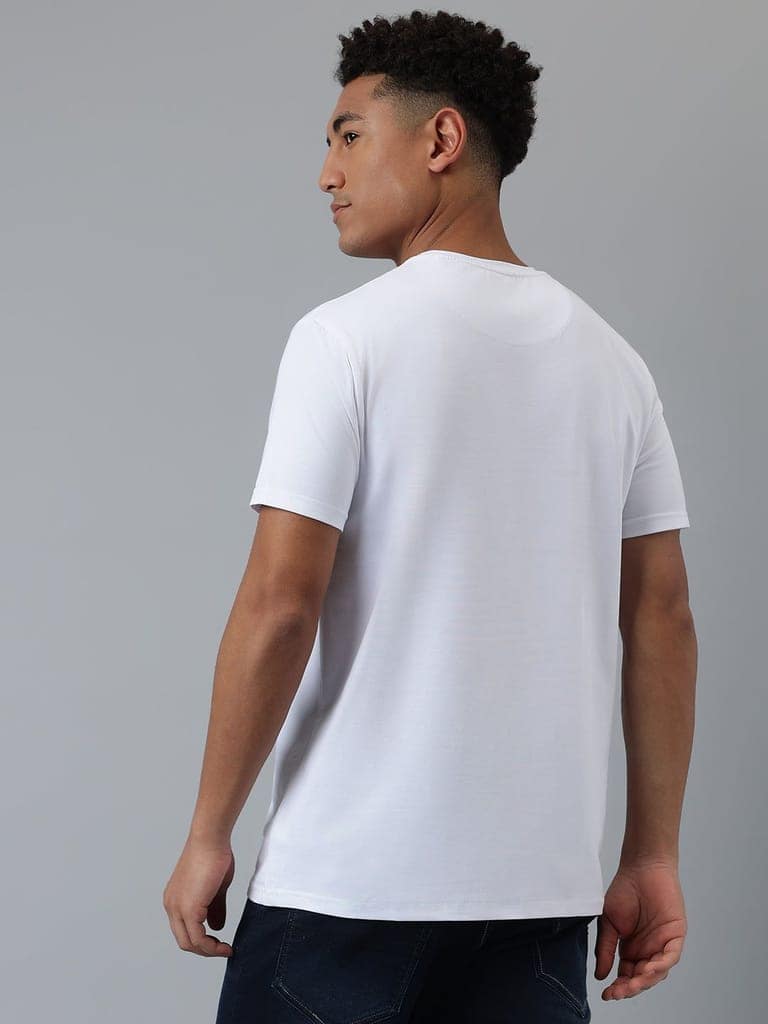 Men Off-White Regular Fit Crew Neck T-Shirt view 4