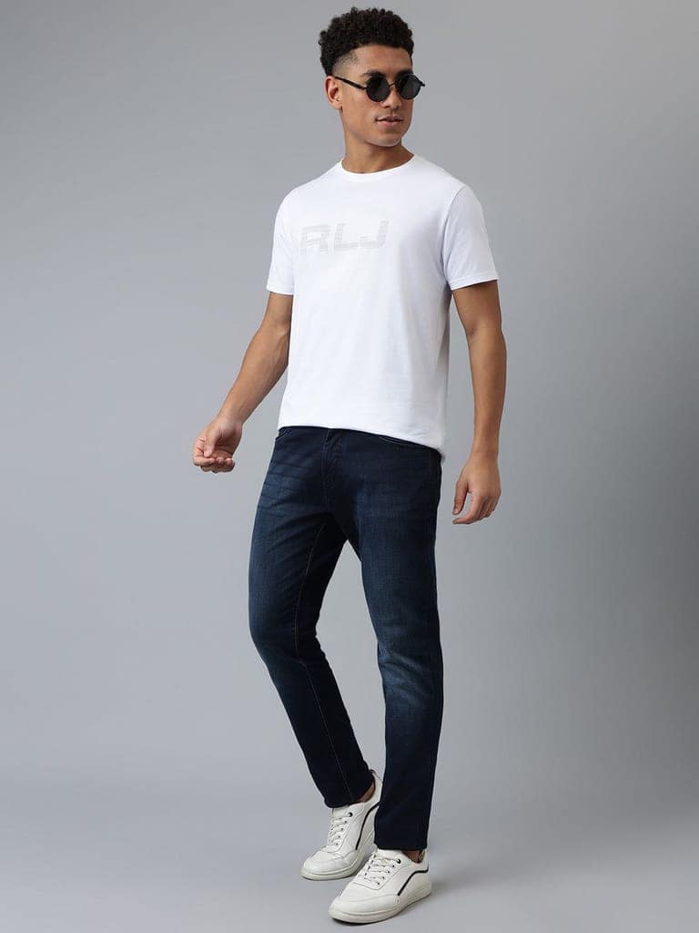 Men Off-White Regular Fit Crew Neck T-Shirt view 5