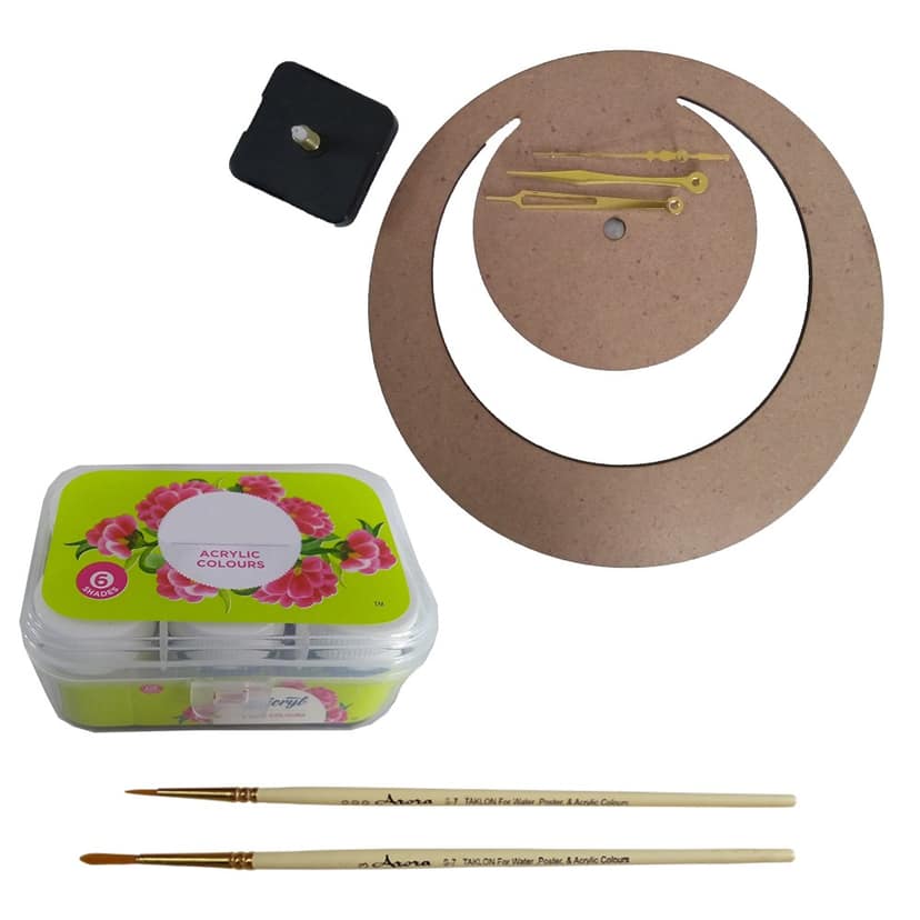 Pichwai Painting on Moon Clock DIY Kit by Penkraft view 2