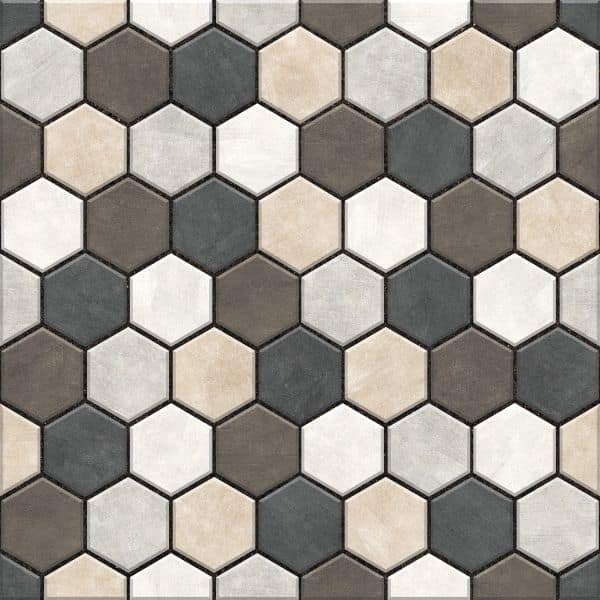 Orientbell Floor Tiles OPV Hexo Grey 10 Pcs view 2