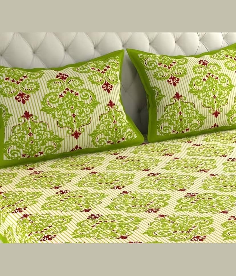 ABHACLOTHO Cotton 1 Double Bedsheet with 2 Pillow Covers ( Multicolor ) view 2