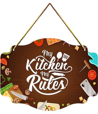 Positive Vibe Lifestyle Wood Kitchen decor wall hanging Wall Sculpture Brown - Pack of 1