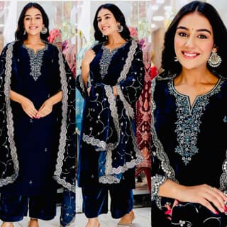Blue Salwar Kameez Readymade Pakistani Stitched New Indian Ready To Wear Wedding Suit