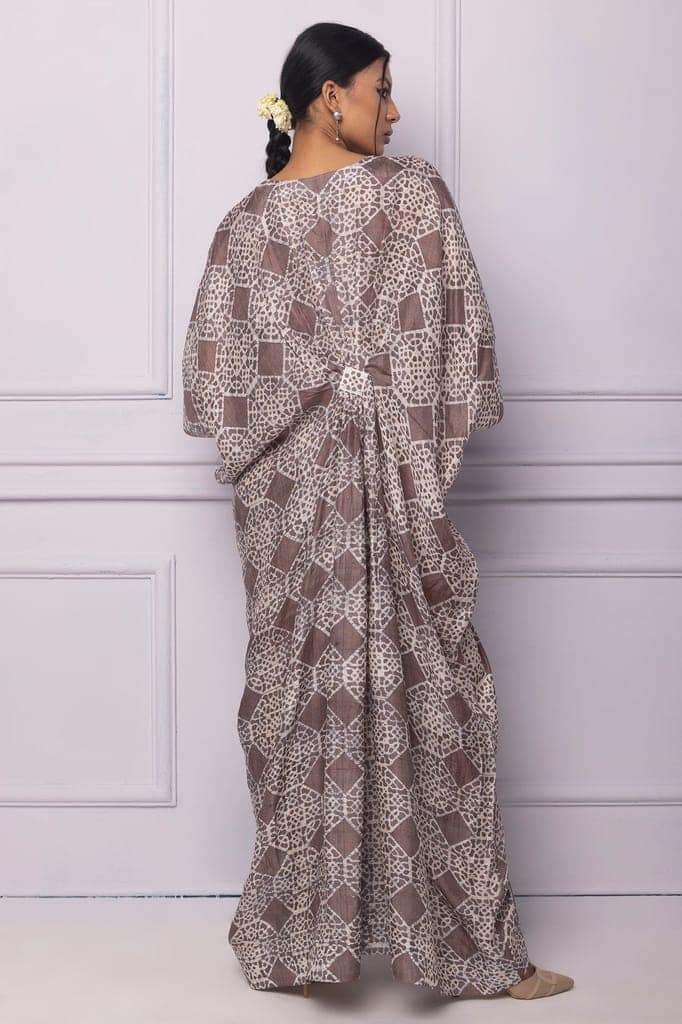 Purple Printed Silk Kaftan view 2