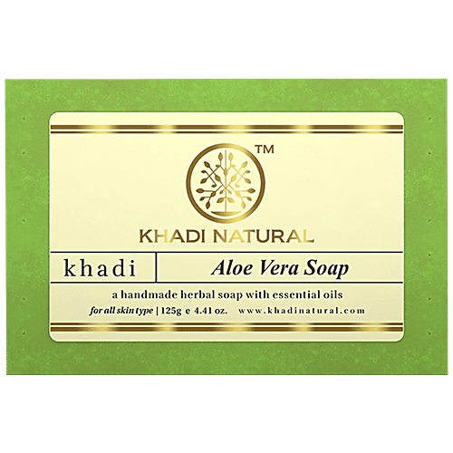 Khadi Natural Aloe Vera Handmade Herbal Soap, For All Skin Types, 125 g