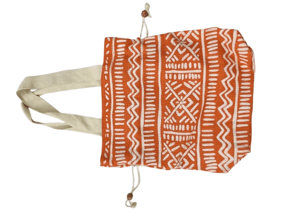 Handwoven Cotton Tote Bag with Geometric Print view 4