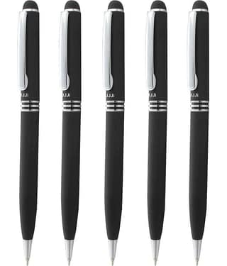 UJJi Matte Black Metal Pen in Twist Mechanism pack of 5 Ball Pen