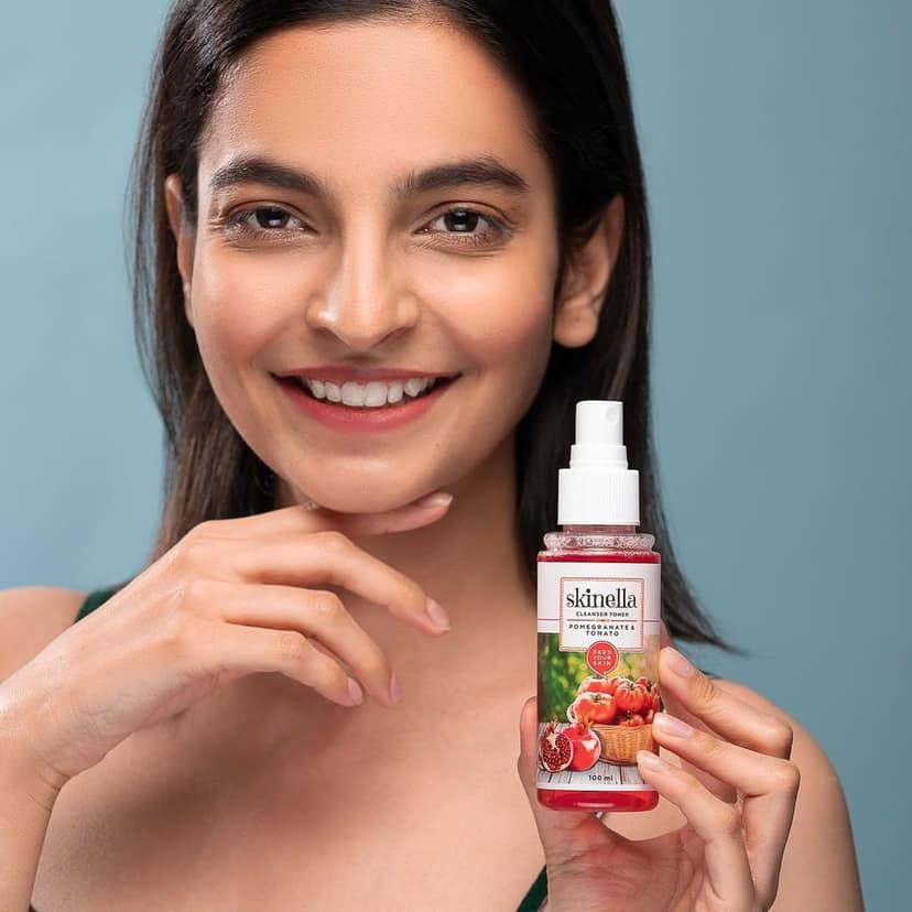 Skinella Pomegranate & Tomato Cleanser Toner 100ml - Best Vitamin C Toner - 2-in-1 Skinella Face Toner Enriched with Antioxidants, Reduces Oiliness, Makes Skin Supple view 6