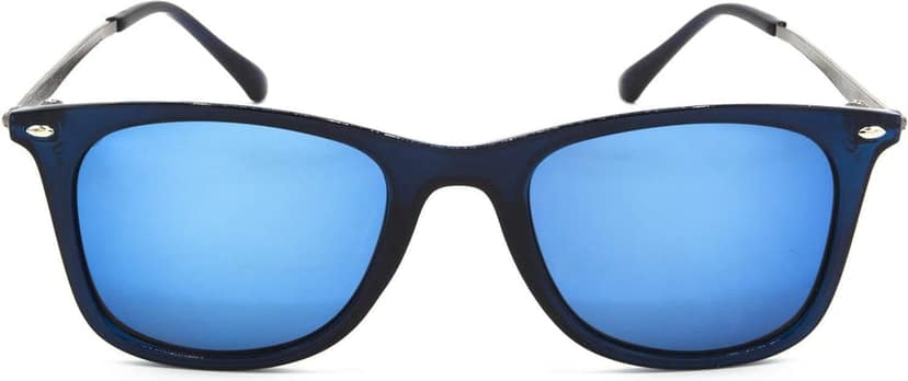 Hrinkar Unisex Rectangular Sunglasses Golden & Brown Frame, Silver & Brown Lens (Medium) - Pack of 2 view 2