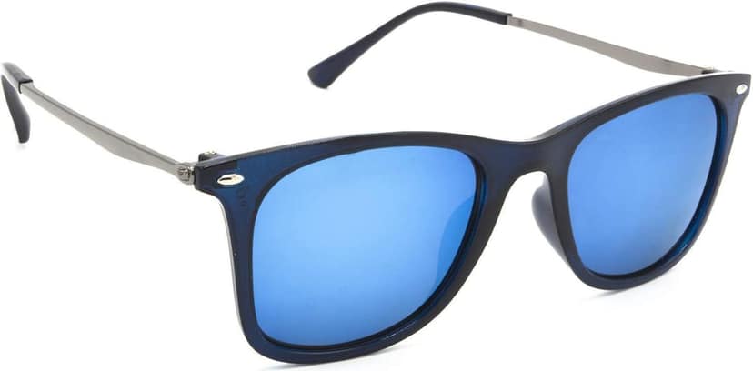 Hrinkar Unisex Rectangular Sunglasses Golden & Brown Frame, Silver & Brown Lens (Medium) - Pack of 2 view 6
