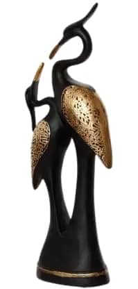 Polyresin Swan and Duck Couple Kissing Sculpture (Black) for Home Decor & Ideal Gifts for All Occasions. view 2