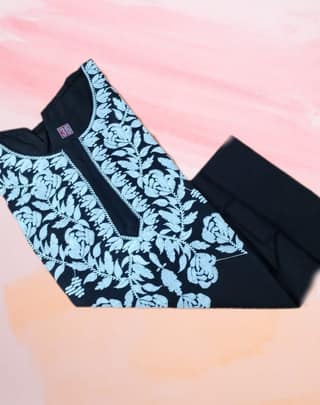 BLACK SHORT P.C COTTON KURTI
