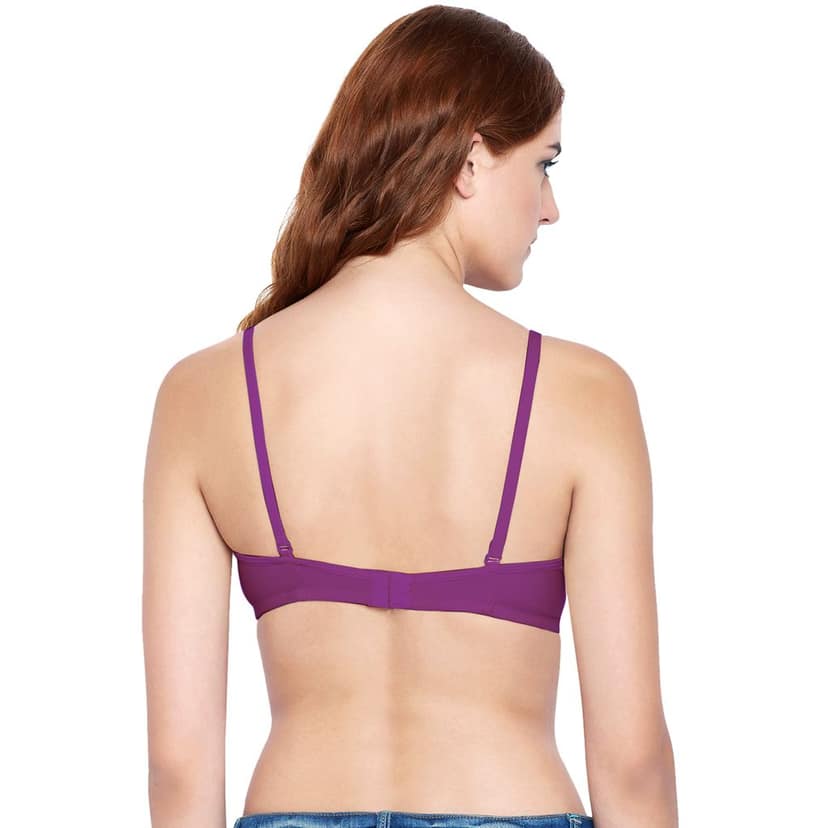 Bodycare Cotton Spandex Padded Non wired Tshirt Bra-Pack of 3 view 4