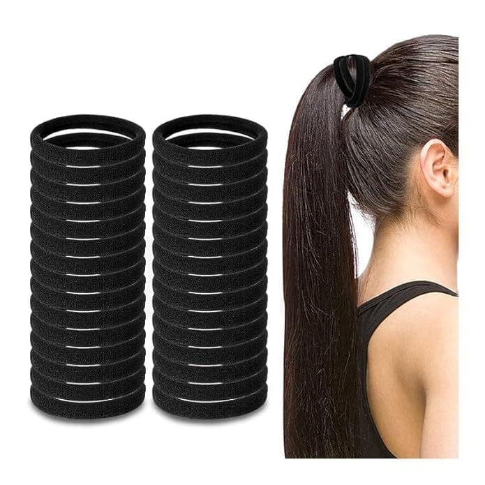 30 Pieces Elastic Ponytail Holders Hair Ties view 3